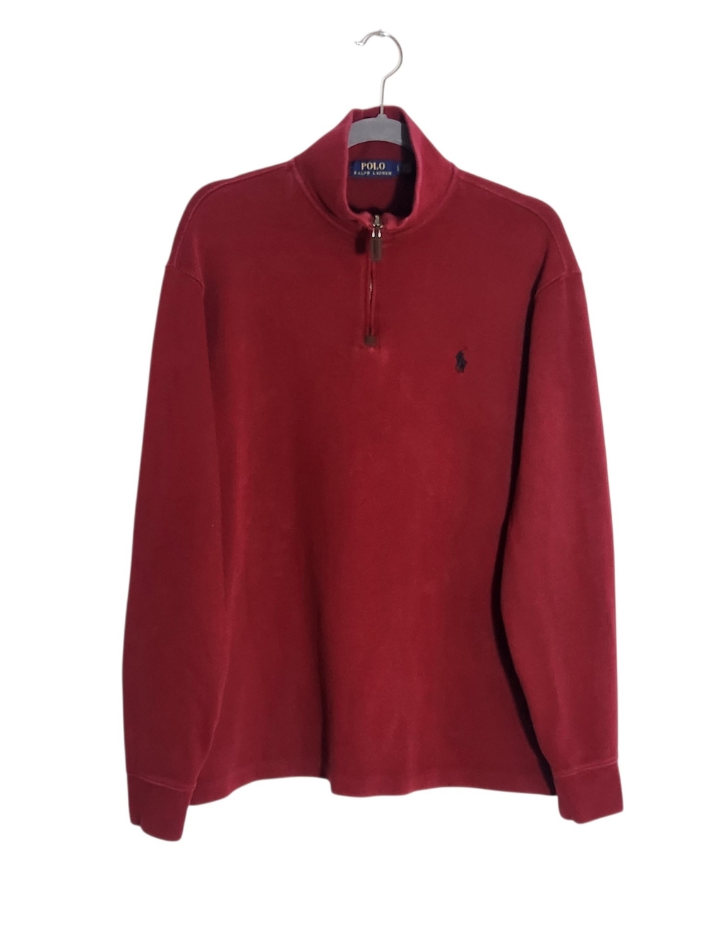 Polo Ralph Lauren Mens Deep Red Quarter Zip Pullover Size Large